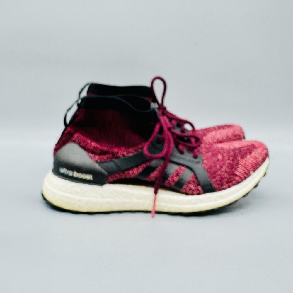 Adidas Shoes Womens 8.5 Red Knit UltraBoost Mid Top Running Sneakers Comfort